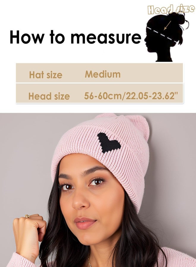 Gossifan Warm Winter Hats for Women Knit Beanie Hat Skull Cap Beanies Hats-Pink - Image 2